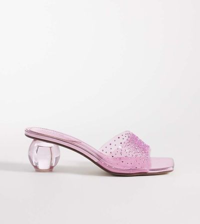 Kaiia Kaiia exclusive 00s clear diamante sphere heeled sandals in baby pink