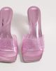 Kaiia Kaiia exclusive 00s clear diamante sphere heeled sandals in baby pink - 2