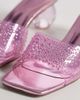 Kaiia Kaiia exclusive 00s clear diamante sphere heeled sandals in baby pink - 4
