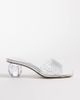 Kaiia Kaiia exclusive 00s clear rhinestone sphere heeled sandals in silver - 1