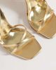 Kaiia Kaiia exclusive 00s strappy heart chain detail heeled sandals in metallic gold-pink - 2