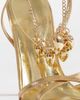 Kaiia Kaiia exclusive 00s strappy heart chain detail heeled sandals in metallic gold-pink - 3