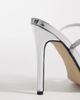 Kaiia Kaiia exclusive 00s strappy heart chain detailing heeled sandals in metallic silver - 3