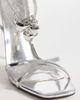 Kaiia Kaiia exclusive 00s strappy heart chain detailing heeled sandals in metallic silver - 4