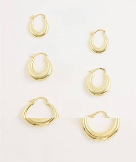 Kaiia Kaiia Exclusive 18k gold plated 3-pack chunky hoop earrings in gold