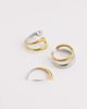 Kaiia Kaiia exclusive 18k gold plated stainless steel 3 pack chunky mixed metal rings in gold and silver-Multi - 1