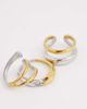 Kaiia Kaiia exclusive 18k gold plated stainless steel 3 pack chunky mixed metal rings in gold and silver-Multi - 3