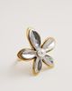 Kaiia Kaiia exclusive 18k gold plated stainless steel adjustable flower ring in silver tone and gold plating-Multi - 1