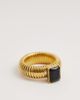 Kaiia Kaiia exclusive 18k gold plated stainless steel ribbed band ring in gold plating - 1