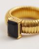 Kaiia Kaiia exclusive 18k gold plated stainless steel ribbed band ring in gold plating - 2