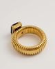 Kaiia Kaiia exclusive 18k gold plated stainless steel ribbed band ring in gold plating - 3