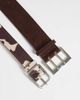 Kaiia Kaiia exclusive 2 pack belts in cow print and brown faux suede-Multi - 3