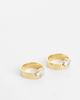 Kaiia Kaiia exclusive 2 pack gem front chunky stacking rings in gold - 1