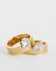 Kaiia Kaiia exclusive 2 pack gem front chunky stacking rings in gold - 2