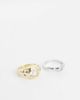 Kaiia Kaiia exclusive 2 pack molten metal detail gem front ring in silver and gold-Multi - 1