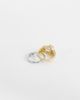 Kaiia Kaiia exclusive 2 pack molten metal detail gem front ring in silver and gold-Multi - 3
