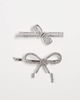 Kaiia Kaiia exclusive 2 pack rhinestone bow hair slides in silver tone - 1
