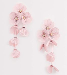 Kaiia Kaiia exclusive 3D flower drop earrings in baby pink