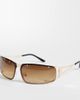 Kaiia Kaiia exclusive 90s wrap around stud detail sunglasses in brown-Multi - 1