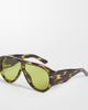 Kaiia Kaiia exclusive aviator green lens glasses in tort-Multi - 1