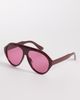 Kaiia Kaiia exclusive aviator sunglasses in burgundy-Red - 1