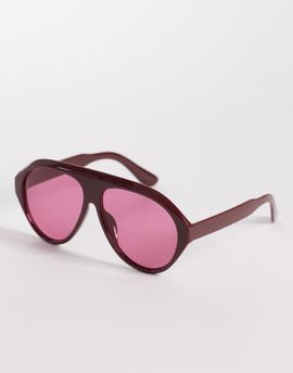 Kaiia Kaiia exclusive aviator sunglasses in burgundy-Red