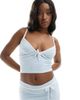 Kaiia Kaiia exclusive bow detail contrast cami top in baby blue - part of a set - 1