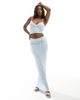 Kaiia Kaiia exclusive bow detail contrast cami top in baby blue - part of a set - 2