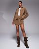 Kaiia Kaiia exclusive button front pocket detail faux suede jacket in tan -set-Brown - 2