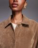 Kaiia Kaiia exclusive button front pocket detail faux suede jacket in tan -set-Brown - 3