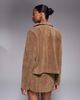 Kaiia Kaiia exclusive button front pocket detail faux suede jacket in tan -set-Brown - 4
