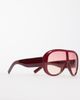 Kaiia Kaiia exclusive chunky aviator ombre lens sunglasses in burgundy-Multi - 3