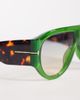 Kaiia Kaiia exclusive chunky aviator sunglasses in tort and green-Multi - 2
