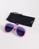 Kaiia Kaiia exclusive chunky aviator sunglasses with blue lenses in pink-Multi - 3