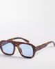 Kaiia Kaiia exclusive chunky blue lens aviator sunglasses in brown tort-Multi - 1