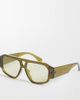 Kaiia Kaiia exclusive chunky rectangle aviator sunglasses in olive green-Multi - 1