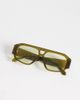 Kaiia Kaiia exclusive chunky rectangle aviator sunglasses in olive green-Multi - 2