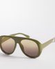 Kaiia Kaiia exclusive chunky tan lens aviator sunglasses in khaki-Multi - 1