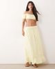Kaiia Kaiia exclusive cotton drop waist ruffle hem maxi skirt in lemon - part of a set-Yellow - 1