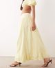 Kaiia Kaiia exclusive cotton drop waist ruffle hem maxi skirt in lemon - part of a set-Yellow - 2