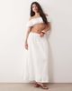 Kaiia Kaiia exclusive cotton drop waist ruffle hem maxi skirt in white - part of a set - 1