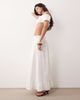 Kaiia Kaiia exclusive cotton drop waist ruffle hem maxi skirt in white - part of a set - 2