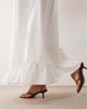Kaiia Kaiia exclusive cotton drop waist ruffle hem maxi skirt in white - part of a set - 4