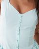 Kaiia Kaiia exclusive cotton poplin sweetheart neckline button detail dropped v waist maxi dress in baby blue-Green - 3