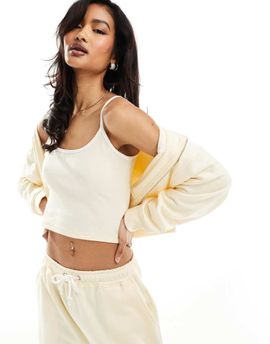 Kaiia Kaiia exclusive cotton rich cami top in lemon - part of a set-Yellow