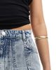 Kaiia Kaiia exclusive cotton rich denim pleated mini skirt in blue acid wash - 3