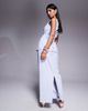 Kaiia Kaiia exclusive cotton rich linen look back split maxi skirt in dusty blue - part of a set - 4