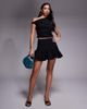 Kaiia Kaiia exclusive cotton rich stretch twist off shoulder top in black - part of a set - 2