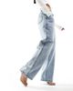 Kaiia Kaiia exclusive cotton rich wide leg jeans in light blue wash - 1