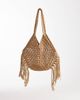 Kaiia Kaiia exclusive cotton woven tassel trim shoulder straps beach bag in beige-Neutral - 1